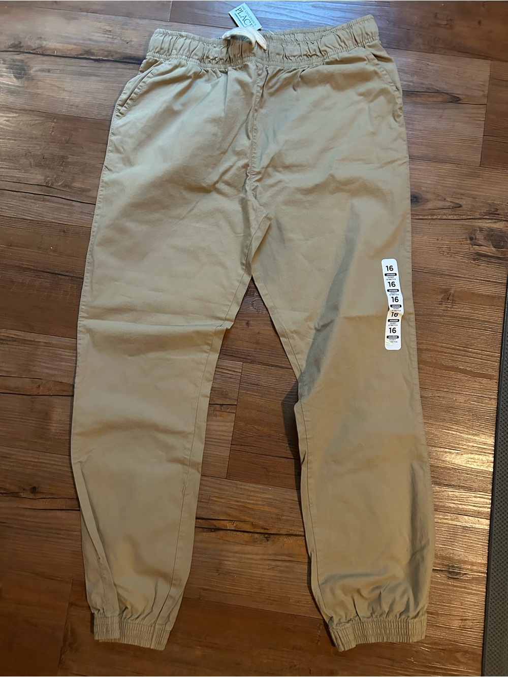 NWT Casual Drawstring Jogger Pants in Khaki - Boys 16 Husky